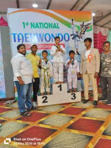 Shreyansh, a student in class 4, achieved second place in the district-level taekwondo competition.